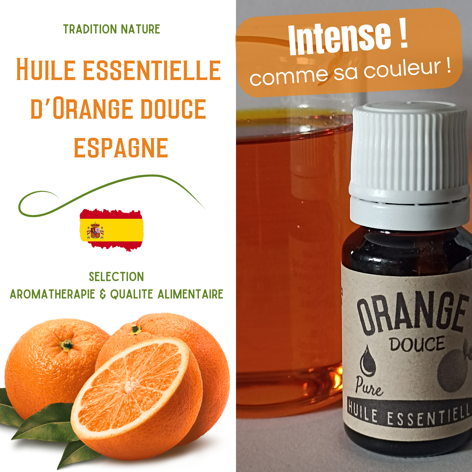 Huile de massage relaxante à l'orange douce et à la cannelle - 100 ml