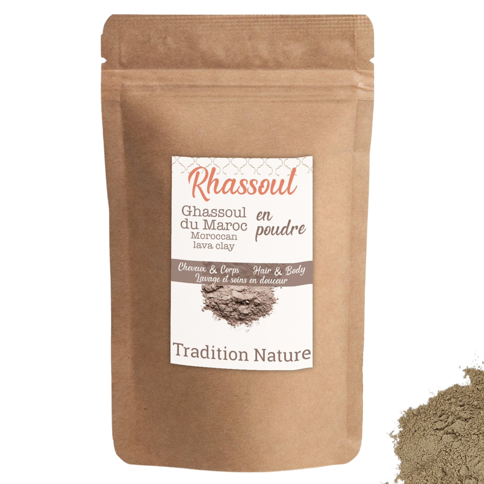 Rhassoul en poudre 200 g (Ghassoul) – Tradition Nature