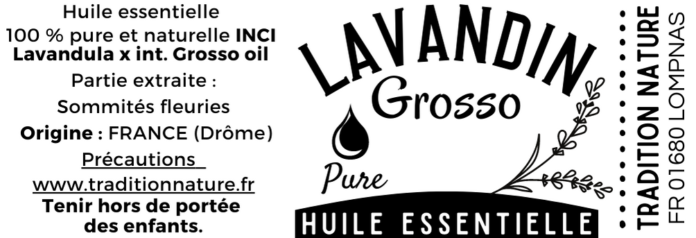 Huile Essentielle Lavandin Grosso 100% Pure & Naturelle Contenance 10ml