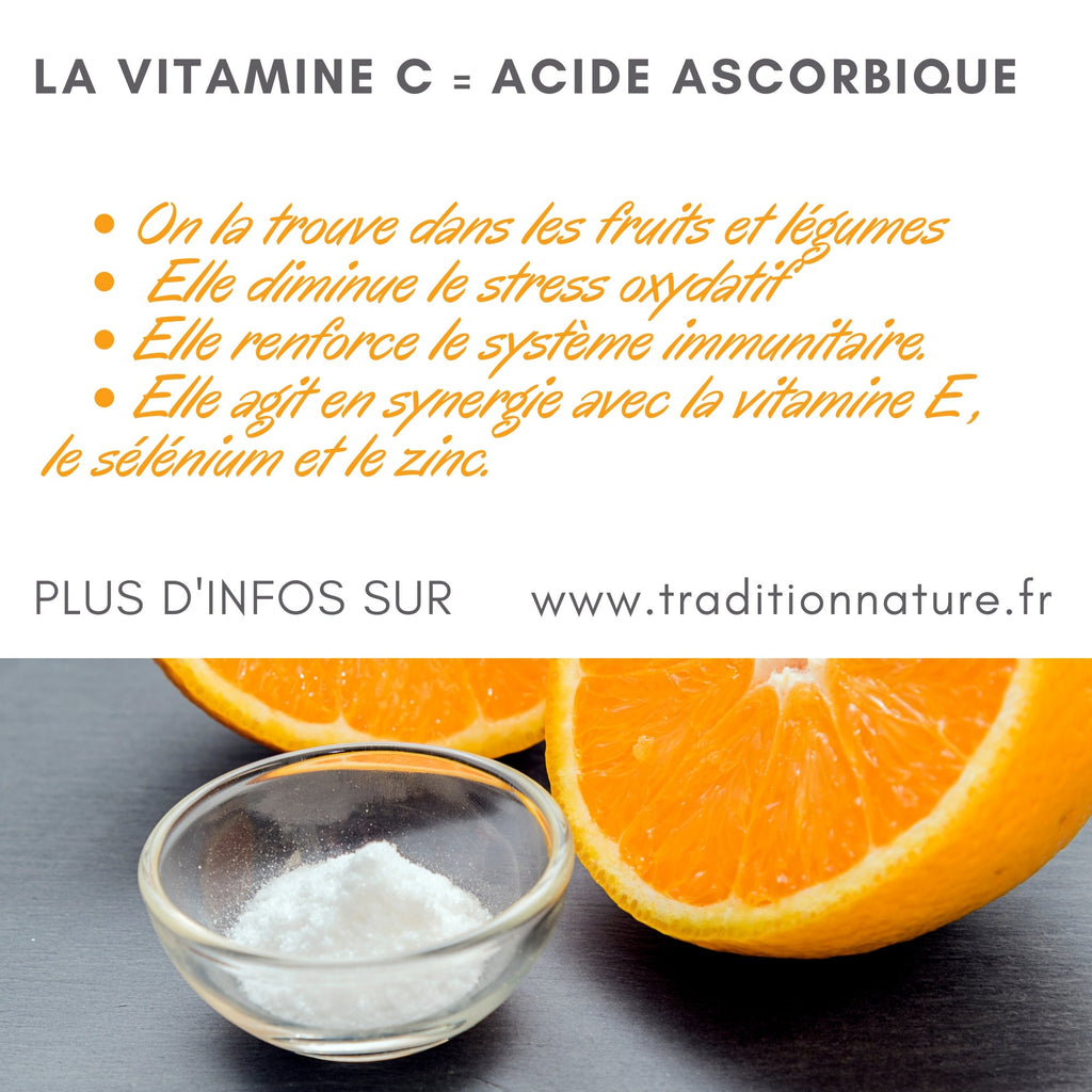 Acide L. Ascorbique poudre 100 % Vitamine C | sachet 100 g ou 500 g - Tradition Nature-Bienfaits - Utilisations