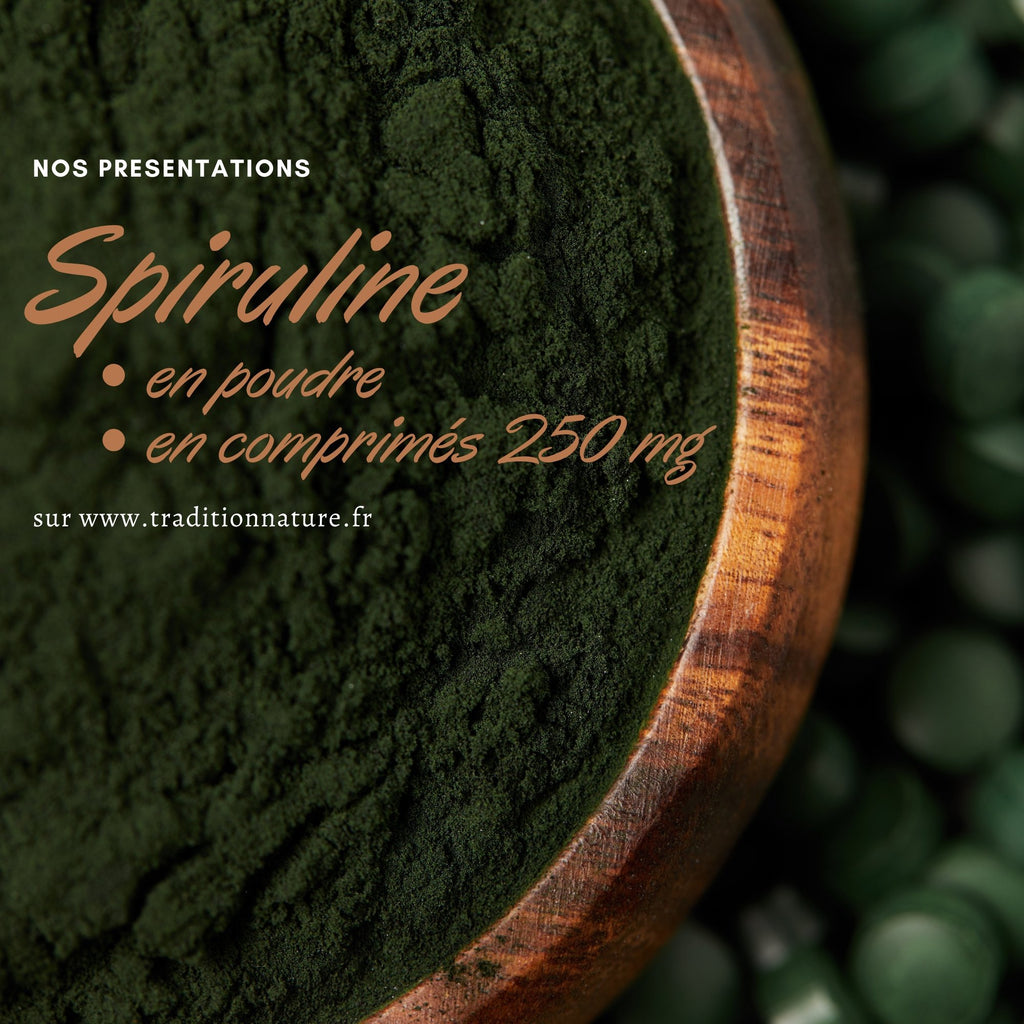 Spiruline poudre 200 g | Superaliment régénération - Tradition Nature-Bienfaits - Utilisations